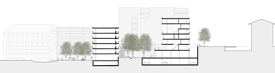 Schnitt Südwest - Nordost